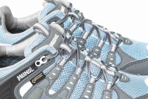 Detail of laces on Meindl's Respond Lady GTX walking shoes
